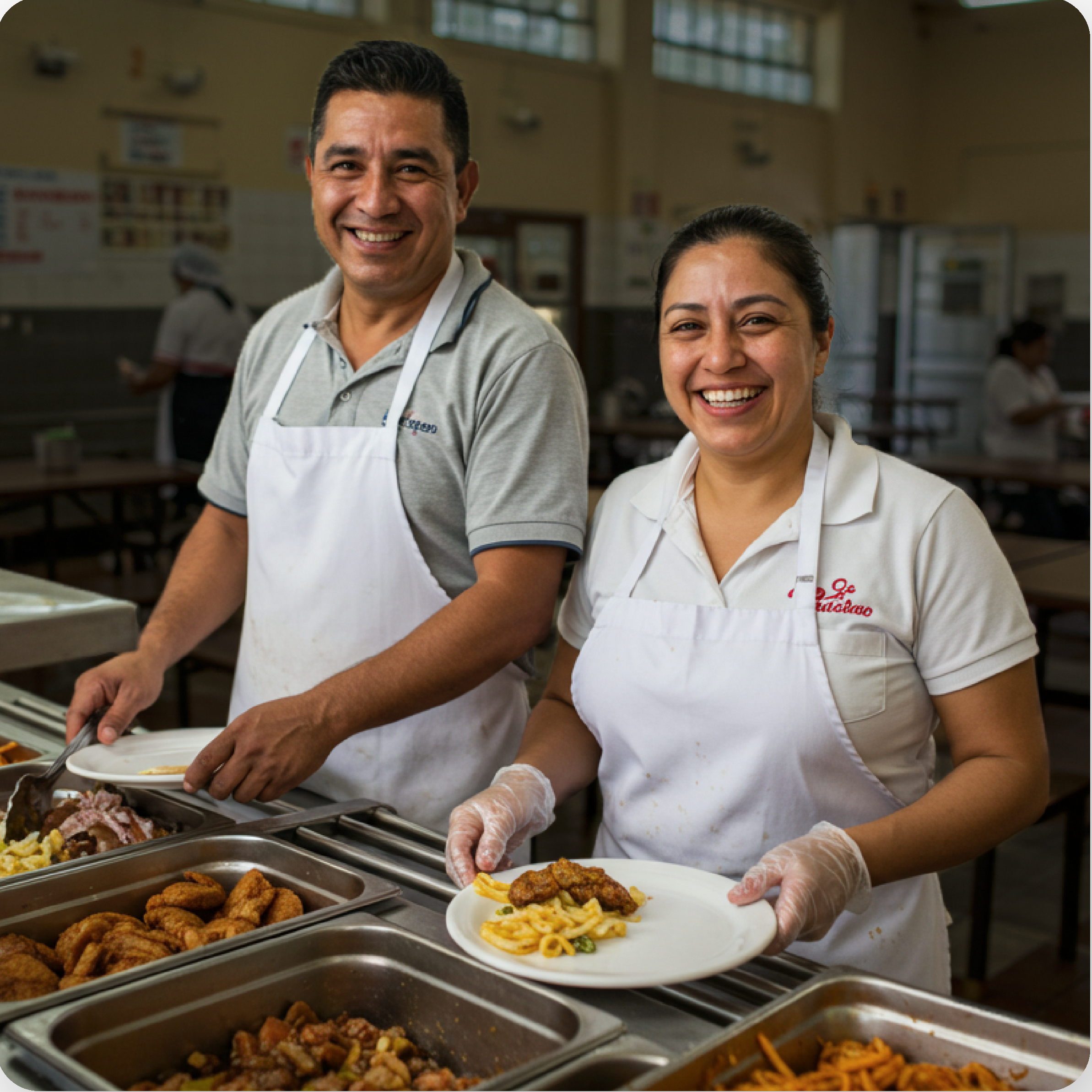 Clientes preparando alimentos
